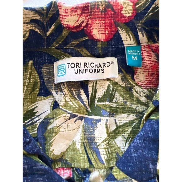 Tori Richard Uniforms Hawaiian Style Floral Button-Up Shirt M Cotton/Rayon Blend - Picture 2 of 6